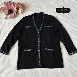 Maje Myster Cotton trimmed Cardigan Size 3 Large